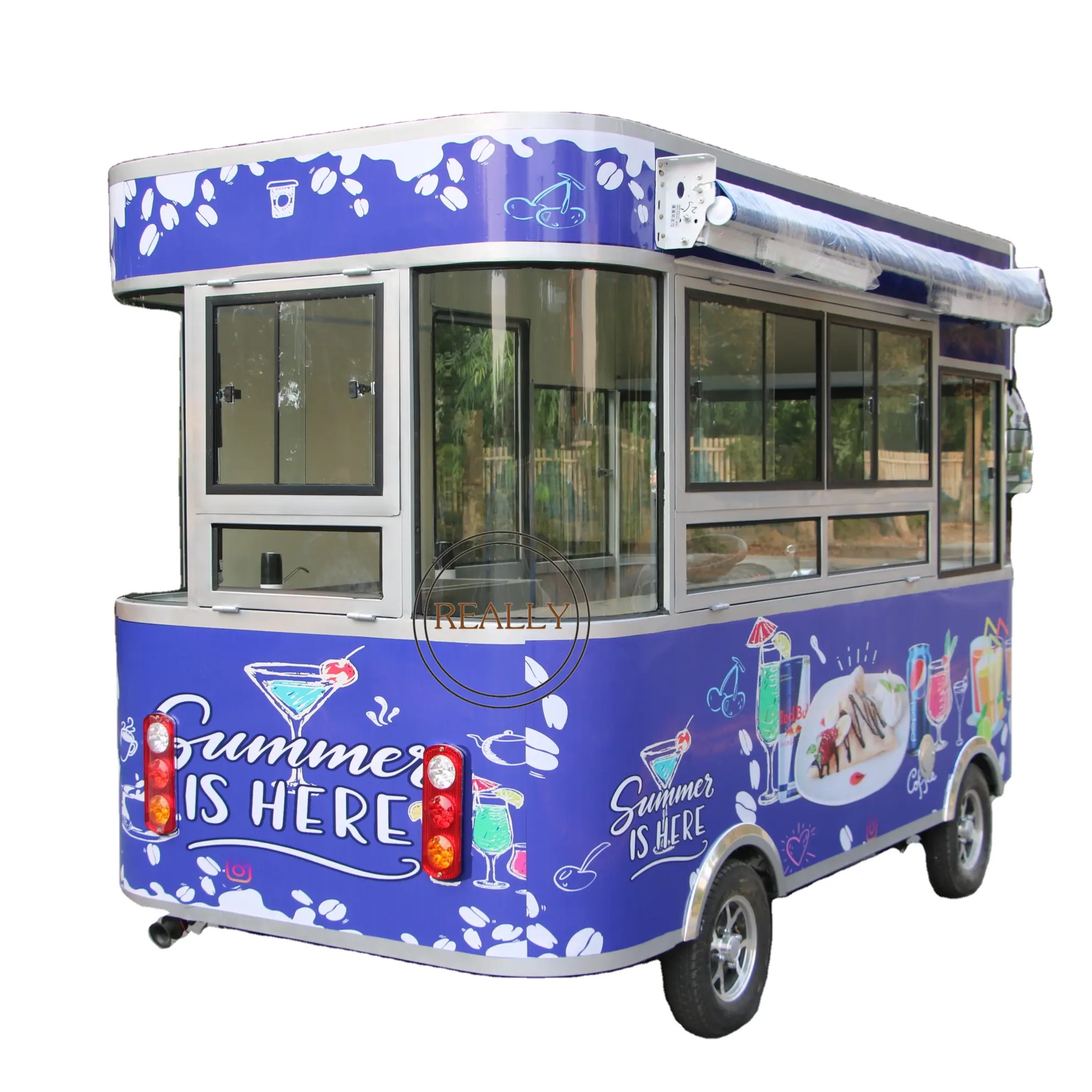 2024 Electric Fast Food Truck Street Park Ice Cream Coffee Vending Van Mobile Cart Custom Food Car