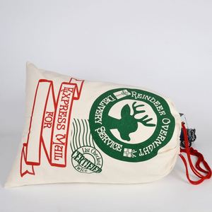 High King Christmas <b>Santa</b> Sack <b>Large</b> Size 100% Cotton Gift Bag with Drawstring Reusable for Xmas Package Storage Factory Price - Product Image 5