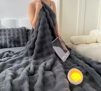 Manta de Terciopelo de Imitación de Piel de Conejo Estilo Toscana, de Doble Cara, Gruesa, Estilo Nórdico, para Todas las Estaciones, para Siesta en la Oficina y Cubierta de Sofá