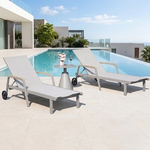 Silla de <span class=keywords><strong>Playa</strong></span> Plegable Moderna y Minimalista, Tumbona de Aluminio Resistente al Agua y a los Rayos UV para Piscina, <span class=keywords><strong>Playa</strong></span> o Patio - Product Image 2