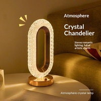 Produits pour la maison intelligente, contrôle tactile, lumière de nuit à piste en cristal 3D, décoration de chambre de fille, esthétique, USB, lampe de chevet LED, ambiance de table