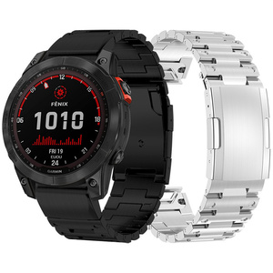 Bracelet de <span class=keywords><strong>montre</strong></span> QuickFit en acier inoxydable pour <span class=keywords><strong>Garmin</strong></span> Fenix 5/5X, Fenix 6/6X/7/7X, bracelet de remplacement à libération rapide - Product Image 1