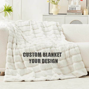 Couverture en flanelle tissée personnalisée - DIY avec photos à ajouter - Utilisation en voyage - Cadeau de Noël - Product Image 1