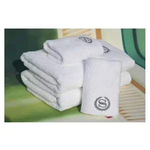 Customized Embroidery Logo 100% White Cotton Terry Towel Compressed for Airplane Use for Makeup Gym Bath Towel for Hotel SPA