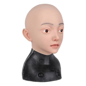 Masque <span class=keywords><strong>de</strong></span> poupée en Silicone pour femme, masque <span class=keywords><strong>de</strong></span> visage <span class=keywords><strong>de</strong></span> Simulation d'halloween, couvre-chef <span class=keywords><strong>de</strong></span> beauté chauve - Product Image 3