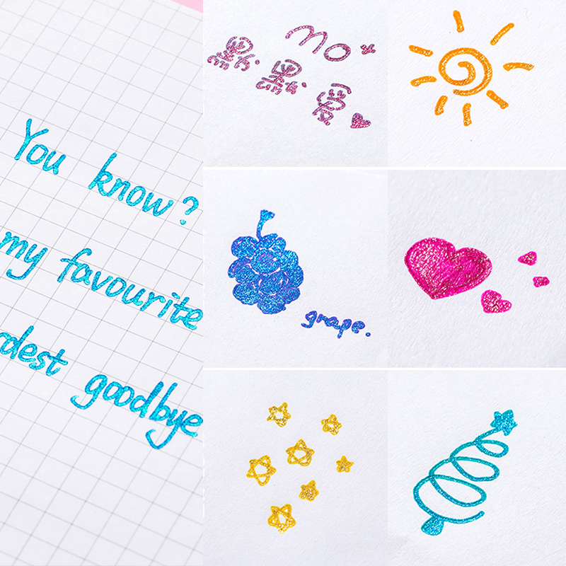 12 Water-based Metallic Colors Paint Pen Non-toxic Glitter Pen Christmas