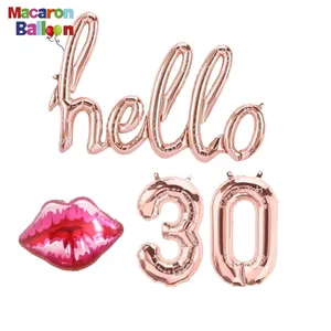 Juego de globos de aluminio para decoración de 30 cumpleaños, Set de globos de Hello 30 con papel de aluminio para decoración de 30 cumpleaños, Dirty Thirty Foil, Y752