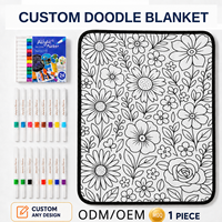Couverture florale monochrome Daisy Rose Doodle avec motif à remplir, disponible en ODM, idéale pour studio d'artisanat, méditation ou comme cadeau.