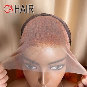 GS 180% 250% Body Wave #350 Orange Perruque Gingembre <span class=keywords><strong>Couleur</strong></span> Transparent Frontal Lace Perruques pour Femmes Noires Perruques de Cheveux Humains - Product Image 4
