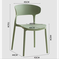 Chaise de salle à manger en plastique de style nordique européen moderne, dossier durable, empilable, portable, écologique, pour la maison, l'hôtel
