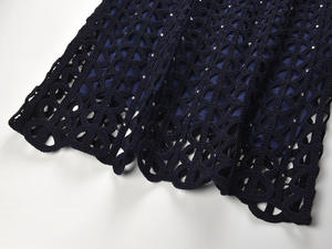 Nuovo Arrivo 2025 Abito Estivo <span class=keywords><strong>in</strong></span> <span class=keywords><strong>Maglia</strong></span> <span class=keywords><strong>Blu</strong></span> Navy con Ricami di Diamanti, Scollo Quadrato, Taglio Slim, Casual per Feste - Product Image 4