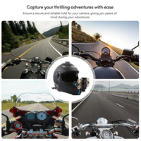 Support de menton de casque de moto pour caméras d'action-Matériau ABS résistant aux chocs Compatible /OSMO/Insta360 X3 Accessoire d'extérieur