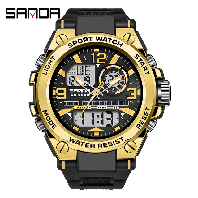 Teenagers Digital Sport Watches with Stopwatch Men's Sports Waterproof Fashion Watch with Resin Strap