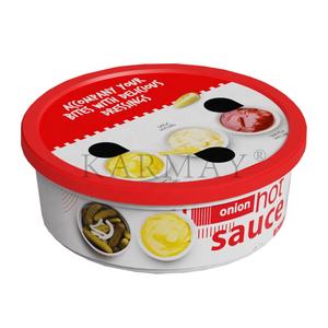 Envase redondo de plástico de 250 g para pasta de salmón en salsa cremosa, caja de almacenamiento de alimentos con tapa, envase IML. - Product Image 2