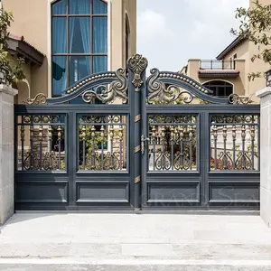 Foshan factory wholesale price sales of aluminum fence yard fence aluminum alloy yard fence high quality house main gate designs