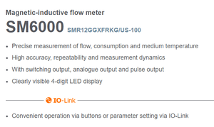 Misuratore Induttivo Magnetico IFM SM6000 0.1-25L/min, Sensore Liquido Compatto con Filettatura G1/2, IO-Link per Monitoraggio Refrigerante Macchine - Product Image 2