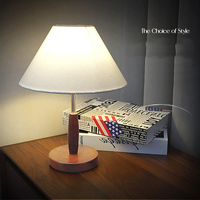 Tête de lit vintage en bois massif, lampe de chevet et de bureau en tissu de style nordique minimaliste, éclairage décoratif haut de gamme