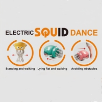 YSJ Jouet animal marcheur électrique en plastique, poulpe musical à induction avec lumière, évitant les obstacles automatiquement
