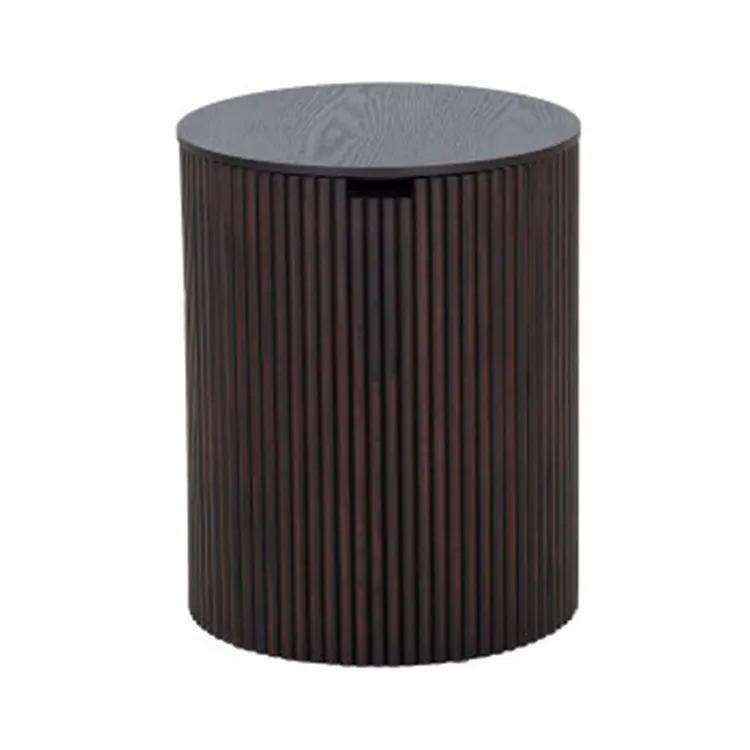 Мебель для гостиной Wabi-sabi MDF шпон деревянный круглый рифленый маленький столик для хранения