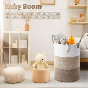 Tre lưu trữ hiển thị giỏ 4 Tier giặt phía trước cửa vuông xử lý wicker dệt cản trở với xử lý 27L Oxford dệt - Product Image 3