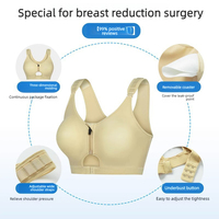 Soutien-gorge post-opératoire léger et respirant en nylon, stabilisant les implants mammaires, sans armatures, idéal pour la récupération post-chirurgicale estivale