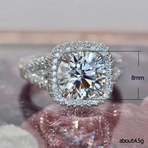 แหวนเพชร F944 ทรงกลมเจียระไนแบบบริลเลียนท์ สี D ธรรมชาติ รับรองโดย GIA แหวนหมั้นคลาสสิก เครื่องประดับสำหรับผู้หญิง - Product Image 3