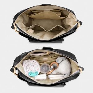 Custom Vegan Leather Convertible Hobo <b>Backpack</b> Stylish Women Shoulder <b>Backpack</b> Multi Function Fashion Mommy <b>Black</b> Diaper Bag - Product Image 3