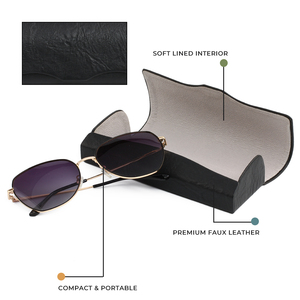 Retro Elephant Grain Faux Leather handmade kính trường hợp màu đen nâu PU quang học trường hợp Khuyến mãi giá cả phải chăng High End hộp cảnh tượng - Product Image 3