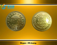 Pièce en relief de médaille de cadeau commémoratif pour la machine de jeu faite de jeton de pièce de jeu d'acier inoxydable en laiton