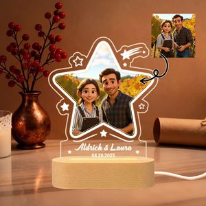 CJH Cadeaux Personnalisés Couple Romantique LED Veilleuse <span class=keywords><strong>Pixar</strong></span> Style Exclusif Commémoratif Maison Chambre Décoration Bienvenue Photo Cadeau - Product Image 4