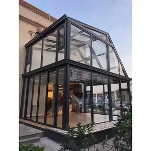 غرفة شمسية من الألومنيوم جاهزة الصنع منزل زجاجي في الهواء الطلق غرفة شمسية مستقلة للبيع بالجملة من المصنع