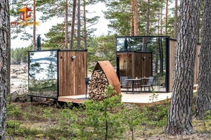 Maison préfabriquée en conteneur, maison triangulaire hors réseau, maison en verre miroir, hôtel pour <span class=keywords><strong>location</strong></span>, logements - Product Image 2