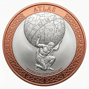 Pièce <span class=keywords><strong>de</strong></span> collection <span class=keywords><strong>de</strong></span> 1 oz en cuivre fin .999, ronde, thème <span class=keywords><strong>Atlas</strong></span>, le Titan <span class=keywords><strong>de</strong></span> <span class=keywords><strong>l</strong></span>'Astronomie, sphère céleste, mythologie grecque, pyramide, animal, souvenir, pièce <span class=keywords><strong>de</strong></span> défi - Product Image 1