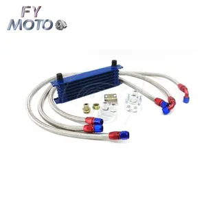 Transmissão universal de motor, 7 linhas pretas AN-10AN + ss kit de mangueira trançada refrigerador de óleo