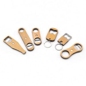 Wholesale Custom Personalized Blank Wooden Bottle Opener Key Chain Stainless Steel <b>Fridge</b> Magnet Beer Opener - Product Image 3