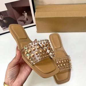 Sandalias <span class=keywords><strong>de</strong></span> Mujer con Diamantes <span class=keywords><strong>de</strong></span> Imitación, Estilo Veraniego, Planas, Casuales, <span class=keywords><strong>de</strong></span> Lujo - Product Image 6