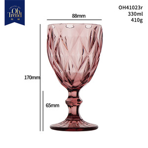Boisson colorée motif en relief épais couleur unie mode Champagne teinté <span class=keywords><strong>vin</strong></span> gobelet à longue tige <span class=keywords><strong>verre</strong></span> à whisky - Product Image 5