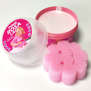 Pâte nettoyante rose en matériau naturel ECO pour le nettoyage des taches d'huile de cuisine avec <span class=keywords><strong>éponge</strong></span> dure, visage souriant et parfum de rose - Product Image 2