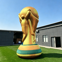 Trophée de football gonflable géant, trophée de football gonflable pour la publicité en extérieur, modèle de trophée de la Coupe du Monde gonflable, réplique