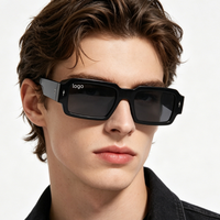 Lunettes de soleil unisexes de haute qualité avec logo personnalisé, pare-soleil fait main, verres noirs et gris, montures épaisses rondes, pour le voyage