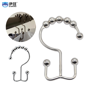 Ganchos para Cortina de Ducha de Acero Inoxidable de Deslizamiento Suave, Anillos para Cortina de Baño de Doble Cara Resistentes al Óxido para Hotel - Product Image 1