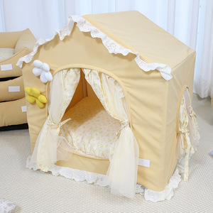 Cuccia Moderna e Carina in Pizzo per Animali Domestici, Tenda a Nido Spaziosa per Gatti, Cuccia Rettangolare a Forma di Casa da Principessa per Gatti, Cuccia a <span class=keywords><strong>Grotta</strong></span> in Corduroy, Tenda per Cani e Gatti per il Commercio Transfrontaliero - Product Image 4