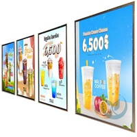 Bingkai Papan Menu LED Aluminium Ewen A1/A2/A3/A4 Bentuk Persegi Panjang, Kotak Lampu Iklan Dalam Ruangan, Daya 10-39W