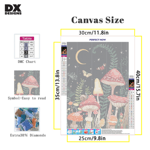 DX Designs <span class=keywords><strong>Cartoon</strong></span> Pilze Bild 3d Diamant malerei mit Kristall - Product Image 2