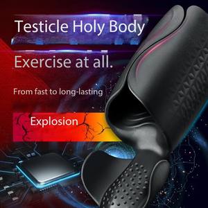 Vibrierender Masturbator für Männer mit Hodenmassagegerät - Elektrischer Stimulator für <span class=keywords><strong>Penis</strong></span> und Hodensack, Erotikspielzeug für Männer - Product Image 3