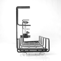 Organisateur de câbles en métal pour sous-bureau, avec clips croisés, en treillis métallique, type plateau ou étagère pour câbles