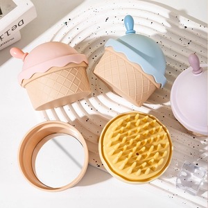 Scalp Massage Brush With Mirror Lid Plastic Bath Brush For Home Use Hair Care - Product Image 2
