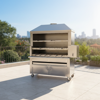 Grill professionnel commercial à charbon de bois pour barbecue brésilien, 30 brochettes, pour la restauration à grande échelle