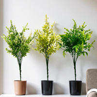 En gros, Feuilles de PE mélangées, Feuilles d'arbre en fer souple, Décoration végétale, Herbe aquatique pastorale à tige unique tricolore, Décoration intérieure, Produit transfrontalier