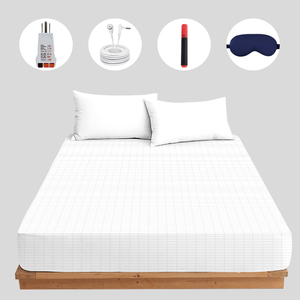 Nối đất được trang bị tấm kích thước duy nhất căn cứ tấm ga trải giường với 95% cotton hữu cơ 15% Tinh Khiết Bạc fbire cho giấc ngủ tốt hơn - Product Image 3